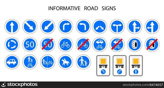 Information road signs. choose direction. Vector illustration. Stock image. EPS 10.. Information road signs. choose direction. Vector illustration. Stock image.