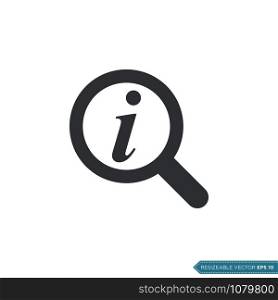 Information Sign Magnifying Glass, UI / UX Icon Vector Symbol Illustration Design