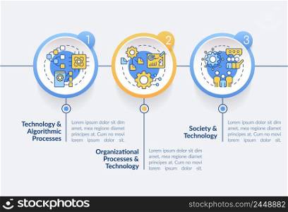 Information systems cooperation circle infographic template. Data visualization with 3 steps. Process timeline info chart. Workflow layout with line icons. Lato-Bold, Regular fonts used. Information systems cooperation circle infographic template