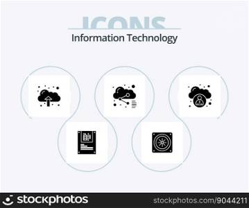 Information Technology Glyph Icon Pack 5 Icon Design. . cloud. data. administration. share
