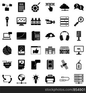 Information technology icons set. Simple style of 36 information technology vector icons for web isolated on white background. Information technology icons set, simple style