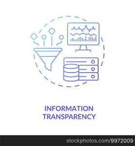 Information transparency concept icon. Industry 4.0 design principle idea thin line illustration. Aiding functionality and identifying key areas. Vector isolated outline RGB color drawing. Information transparency concept icon