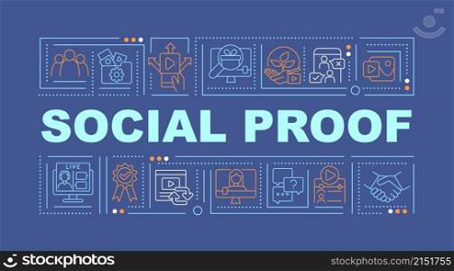 Informational social influence word concepts blue banner. Company values. Infographics with linear icons on background. Isolated typography. Vector color illustration with text. Arial-Black font used. Informational social influence word concepts blue banner