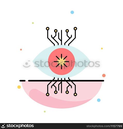Infrastructure, monitoring, surveillance, vision, eye Flat Color Icon Vector