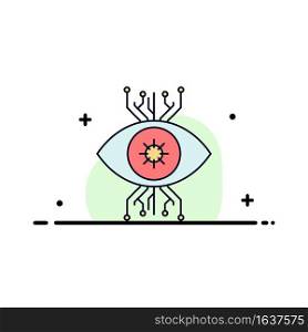 Infrastructure, monitoring, surveillance, vision, eye Flat Color Icon Vector