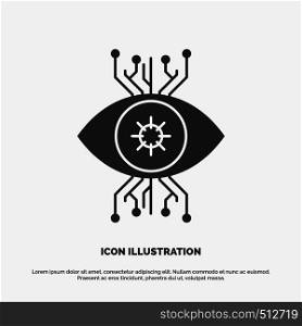 Infrastructure, monitoring, surveillance, vision, eye Icon. glyph vector gray symbol for UI and UX, website or mobile application. Vector EPS10 Abstract Template background