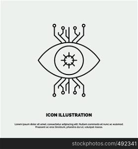 Infrastructure, monitoring, surveillance, vision, eye Icon. Line vector gray symbol for UI and UX, website or mobile application. Vector EPS10 Abstract Template background