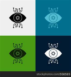 Infrastructure, monitoring, surveillance, vision, eye Icon Over Various Background. glyph style design, designed for web and app. Eps 10 vector illustration. Vector EPS10 Abstract Template background