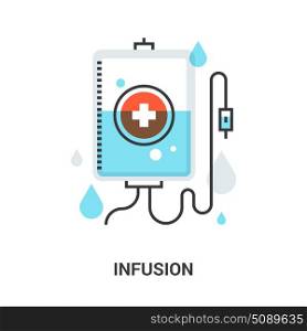 infusion icon concept. Abstract flat line vector illustration of infusion icon concept