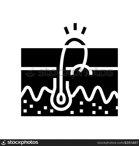 ingrowing hair glyph icon vector. ingrowing hair sign. isolated symbol illustration. ingrowing hair glyph icon vector illustration