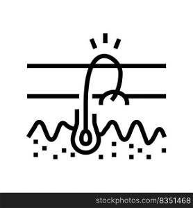ingrowing hair line icon vector. ingrowing hair sign. isolated contour symbol black illustration. ingrowing hair line icon vector illustration