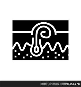 ingrown hair glyph icon vector. ingrown hair sign. isolated symbol illustration. ingrown hair glyph icon vector illustration