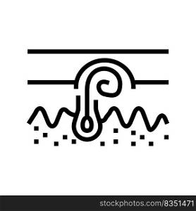 ingrown hair line icon vector. ingrown hair sign. isolated contour symbol black illustration. ingrown hair line icon vector illustration