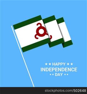 Ingushetia Independence day typographic design with flag vector