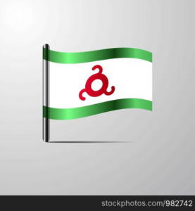 Ingushetia waving Shiny Flag design vector