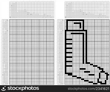 Inhaler Icon Nonogram Pixel Art, Allergy Spray, Puffer, Pump Icon, Medication Device Vector Art Illustration, Logic Puzzle Game Griddlers, Pic-A-Pix, Picture Paint By Numbers, Picross