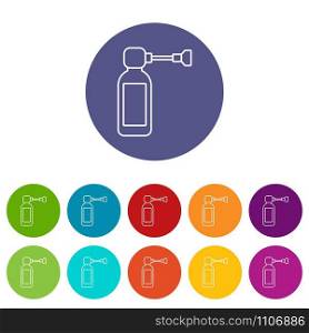 Inhaler icons color set vector for any web design on white background. Inhaler icons set vector color