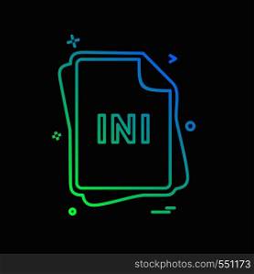 INI file type icon design vector