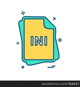 INI file type icon design vector