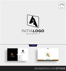 initial A abstract geometric logo template vector illustration and business card design. initial A abstract geometric logo template and business card design
