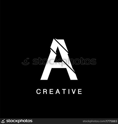 Initial A Letter Flat Logo Abstract Technology Vector Design Concept.