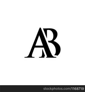 Initial ab alphabet logo design template vector