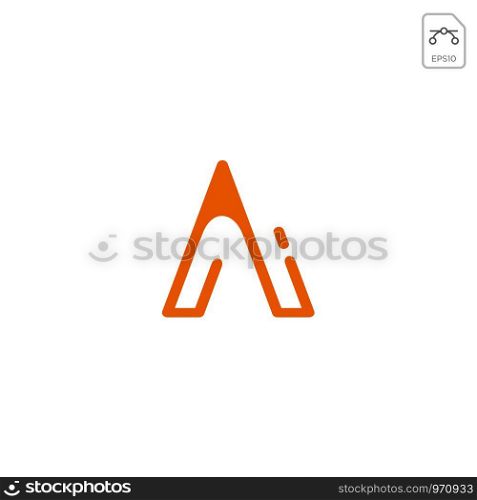initial ai monogram logo design vector icon isolated