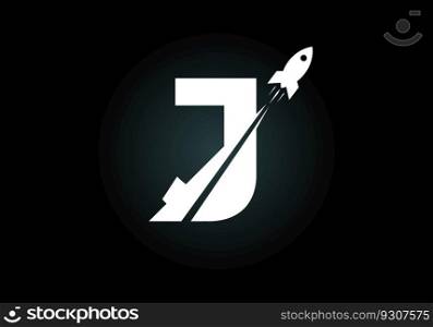 Initial alphabet with a Rocket logo design. Rocket icon. Font emblem. Modern vector logotype for business and company identity.