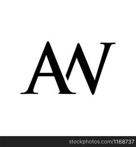 Initial aw alphabet logo design template vector