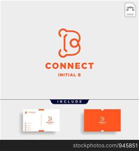 initial b connection logo design technology symbol icon alphabet. initial b connection logo design technology symbol icon