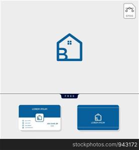 initial B creative logo template, minimalist logo for real estate corporate. vector illustration, business card design template include. initial creative logo template, minimalist logo for real estate corporate. vector illustration, business card design template include