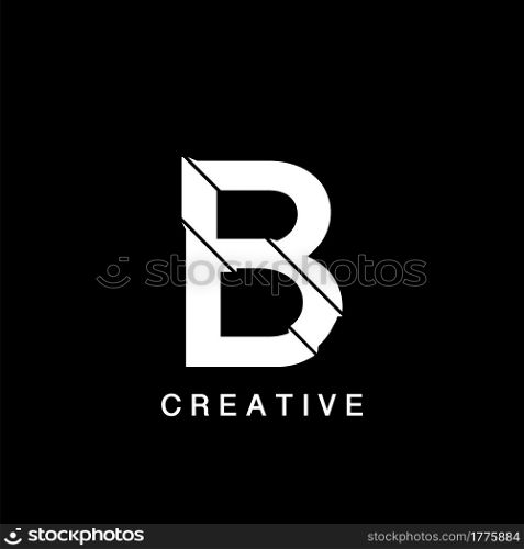 Initial B Letter Flat Logo Abstract Technology Vector Design Concept.