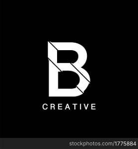 Initial B Letter Flat Logo Abstract Technology Vector Design Concept.