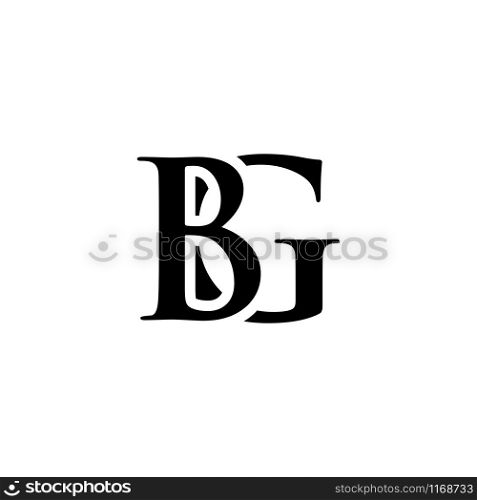 Initial bg alphabet logo design template vector