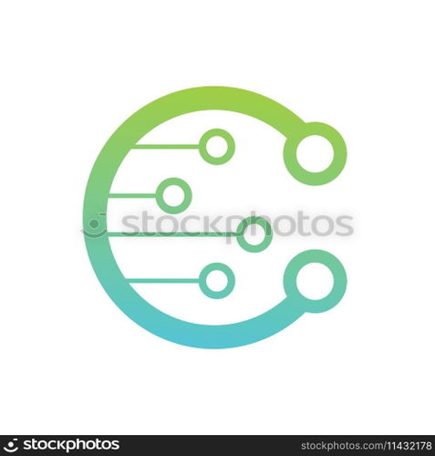 initial c technology logo vector