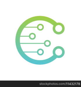 initial c technology logo vector