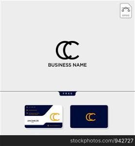 initial CC creative logo template and business card include. vector illustration and logo inspiration