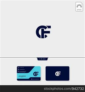 initial CF or FC creative logo template and business card include. vector illustration and logo inspiration