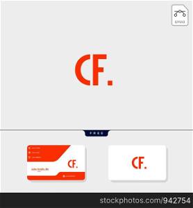 initial CF or FC creative logo template and business card include. vector illustration and logo inspiration