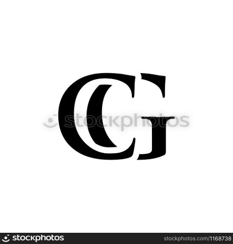 Initial cg alphabet logo design template vector