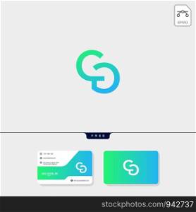 initial CG or GC creative logo template and business card include. vector illustration and logo inspiration