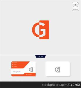 initial CG or GC creative logo template and business card include. vector illustration and logo inspiration