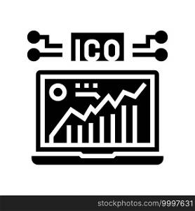 initial coin offering ico glyph icon vector. initial coin offering ico sign. isolated contour symbol black illustration. initial coin offering ico glyph icon vector illustration
