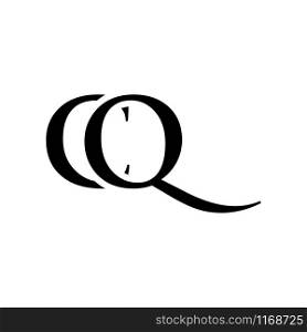 Initial cq alphabet logo design template vector