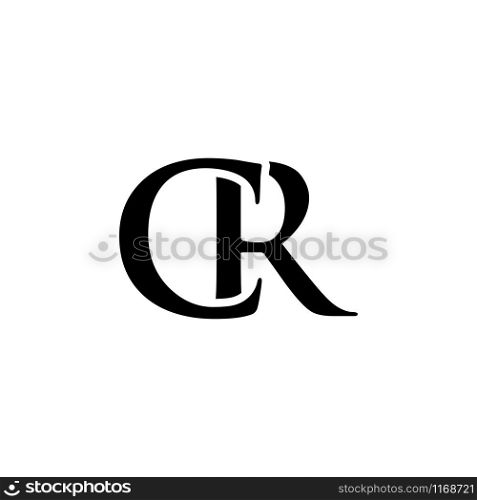 Initial cr alphabet logo design template vector