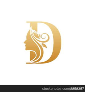 Initial D face beauty logo design templates simple and elegant