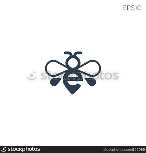 initial e bee logo icon vector illustration element isolated - vector. initial e bee logo icon vector illustration element isolated