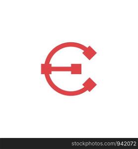 initial e connecting logo icon symbol vector illustration isolated. initial e connecting logo icon symbol vector illustration