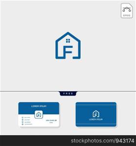 initial F creative logo template, minimalist logo for real estate corporate. vector illustration, business card design template include. initial creative logo template, minimalist logo for real estate corporate. vector illustration, business card design template include