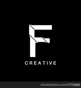 Initial F Letter Flat Logo Abstract Technology Vector Design Concept.